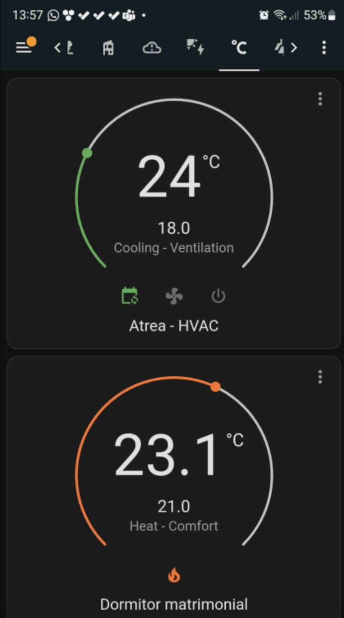 control temperatura si hvac